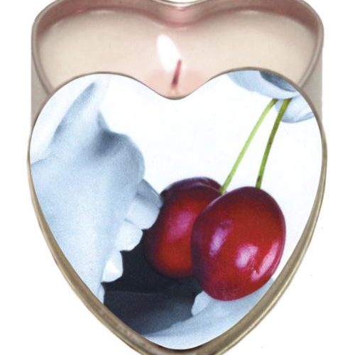 Earthly Body Sun Touched Edible Candle - Heart Tin 4.7 Oz-Setting The Mood-Earthly Body-Cherry-Slightly Legal Toys