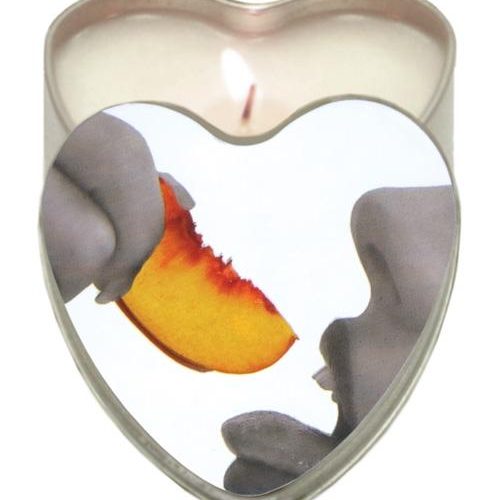 Earthly Body Sun Touched Edible Candle - Heart Tin 4.7 Oz-Setting The Mood-Earthly Body-Peach-Slightly Legal Toys