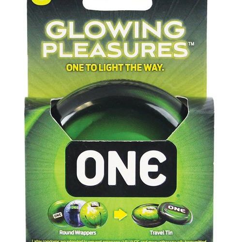 One Glowing Pleasures Condoms - Box Of 3-Condoms-Paradise Marketing-Slightly Legal Toys