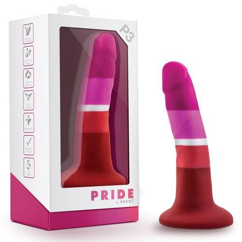 Avant Pride 3 Silicone Dildo - Lipstick Lesbian - Slightly Legal Toys - Avant Pride 3 Silicone Dildo - Lipstick Lesbian Probes & Plugs, silicone Blush Novelties