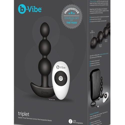 b-Vibe Triplet Remote Control Rechargeable Anal Beads - Slightly Legal Toys - b-Vibe Triplet Remote Control Rechargeable Anal Beads abs_plastic, Beads & Balls, silicone Cotr INC