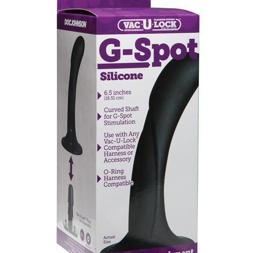 Vac-u-lock G Spot Silicone Dong - Black-Strap Ons-Doc Johnson-Slightly Legal Toys