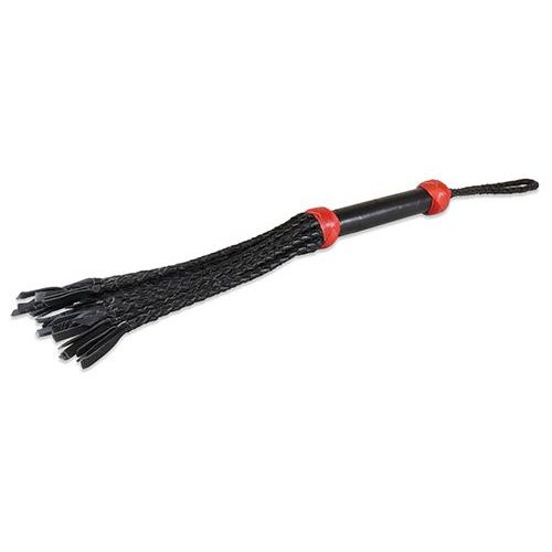 Sultra 16" Lambskin Twisted Weave Flogger - Slightly Legal Toys - Sultra 16" Lambskin Twisted Weave Flogger genuine_leather, RBK - Red/Black, Whips Sultra Leather