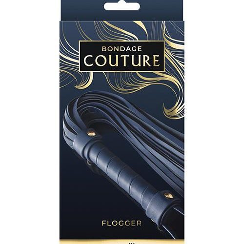 Bondage Couture Vinyl Flogger - Slightly Legal Toys - Bondage Couture Vinyl Flogger BL - Blue, Bondage Couture, metal, polyurethane_pu, Whips Ns Novelties INC