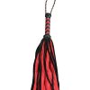 Plesur 17" Suede & Fluffy Faux Fur Tails - Black-red - Slightly Legal Toys - Plesur 17" Suede & Fluffy Faux Fur Tails - Black-red Bag, faux_fur, RBK - Red/Black, Whips S & G Entertainment / Plesur